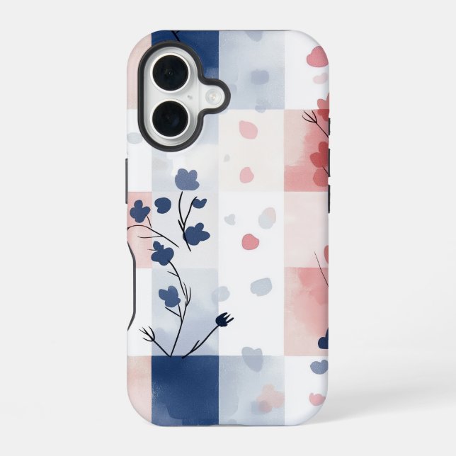 Funda Para iPhone 16 Estuche para teléfono Kawaii Gingham Pastel (Reverso )