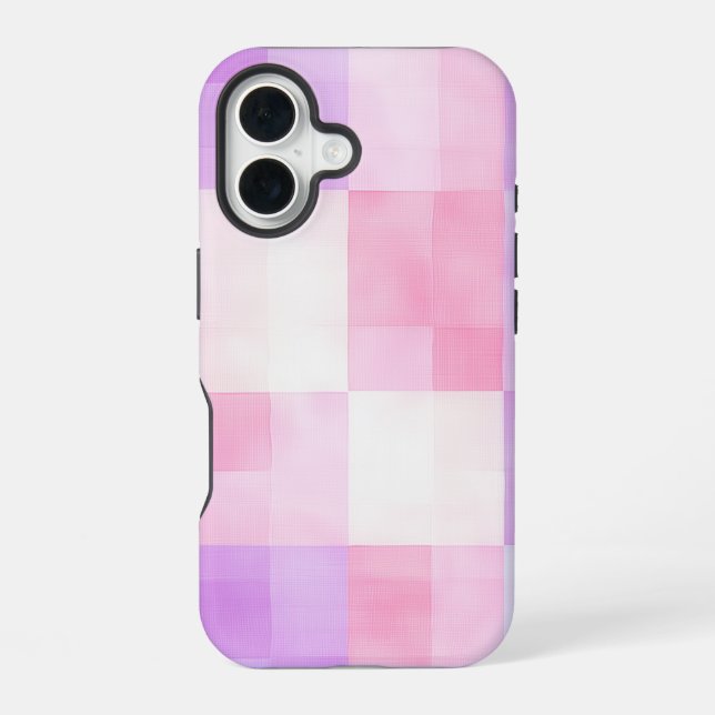 Funda Para iPhone 16 Estuche para teléfono Kawaii Gingham Pastel (Reverso )