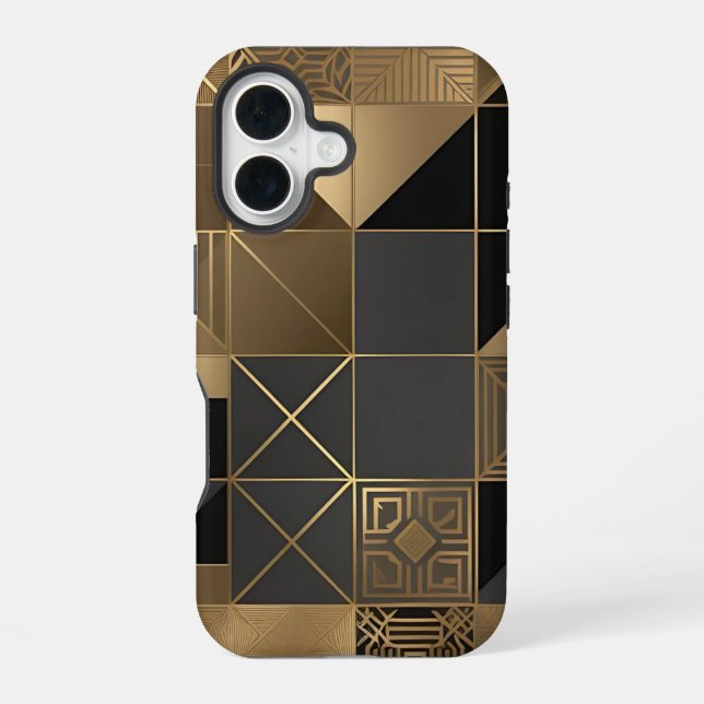Funda Para iPhone 16 Estuche sofisticado Art Deco Geométrico Tile Phone (Reverso )