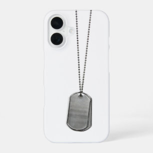 Funda Para iPhone 16 Etiquetas de perro militares en blanco