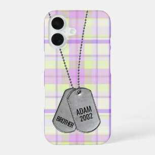 Funda Para iPhone 16 Etiquetas de Perro Militares en Funda de iPhone a