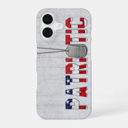 Funda Para iPhone 16 Etiquetas de perros militares patrióticos