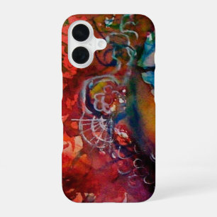 Funda Para iPhone 16 EXCALIBUR /ESPADA MÁGICA Fuchsia Rojo Negro Fantas