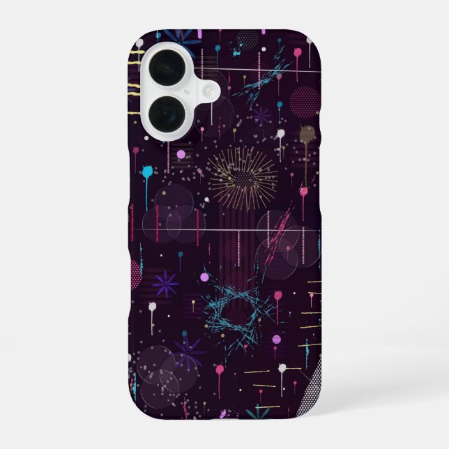 Funda Para iPhone 16 Exhibición de Fuegos Artificiales: Arte Abstracto  (Reverso )