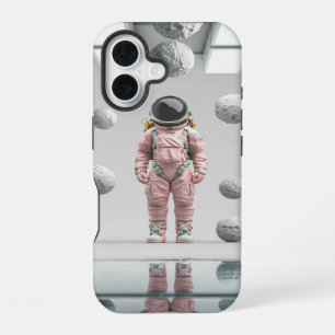 Funda Para iPhone 16 Explorador Espacial Rosa – Astronauta de Dibujos A