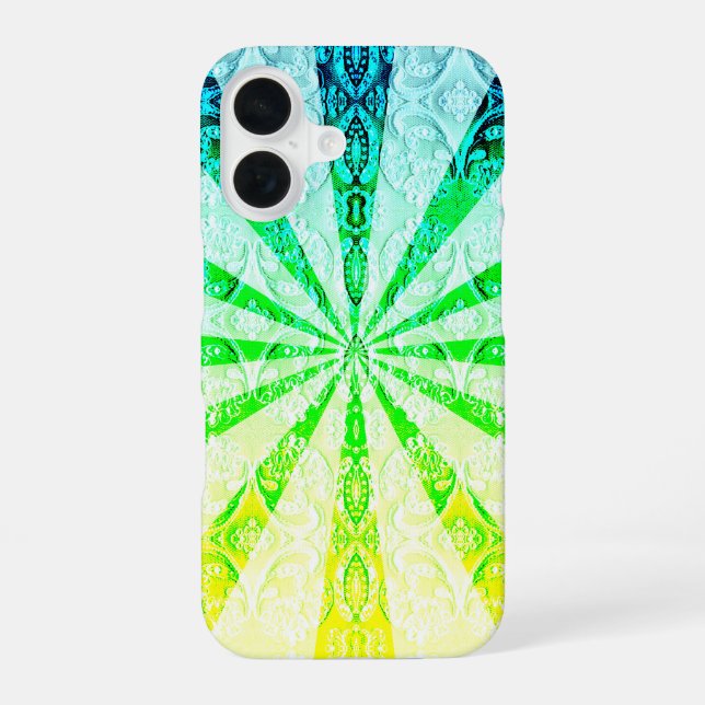 Funda Para iPhone 16 Explosión de sol de encaje (Reverso )