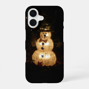 Funda Para iPhone 16 Exposición de Luces de Navidad del Muñeco de Nieve