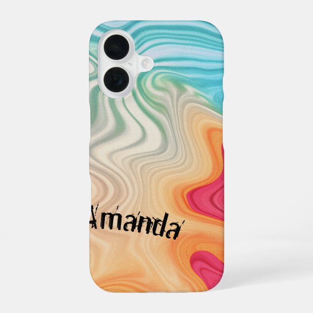 Funda Para iPhone 16 Expresiones Fluidas Personalizadas  (Reverso )