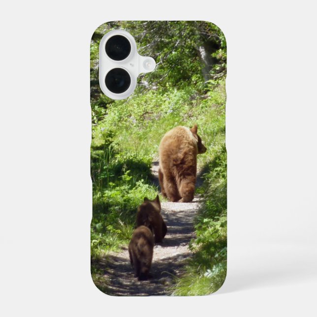 Funda Para iPhone 16 Familia de osos pardos (Reverso )
