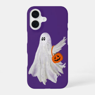 Funda Para iPhone 16 Fantasma de Truco o Trato con Cubo de Caramelo de 