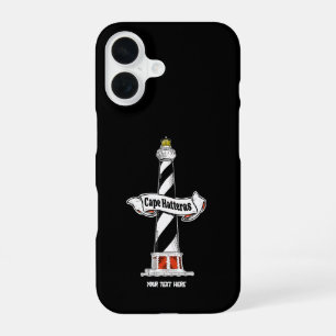 Funda Para iPhone 16 Faro de Cape Hatteras en blanco y negro