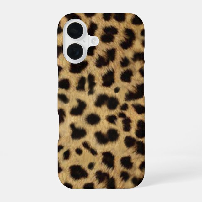 Funda Para iPhone 16 Faux Cheetah Skin (Reverso )