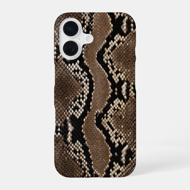 Funda Para iPhone 16 Faux Rock Python Snake Skin (Reverso )