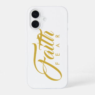 Funda Para iPhone 16 Fe sobre Miedo Dorado y Blanco
