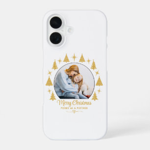 Funda Para iPhone 16 Feliz Navidad Alegre Como Una Madre Foto De Oro Bl