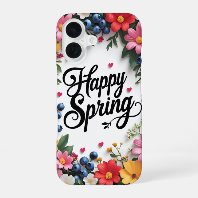 Funda Para iPhone 16 Feliz Primavera  (Reverso )