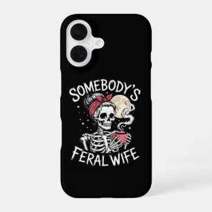 Funda Para iPhone 16 Feral Funny Coffee Amantes de beber Chiste de crán