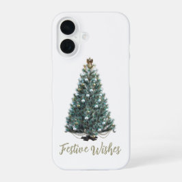 Funda Para iPhone 16 Festive Wishes. Christmas tree design