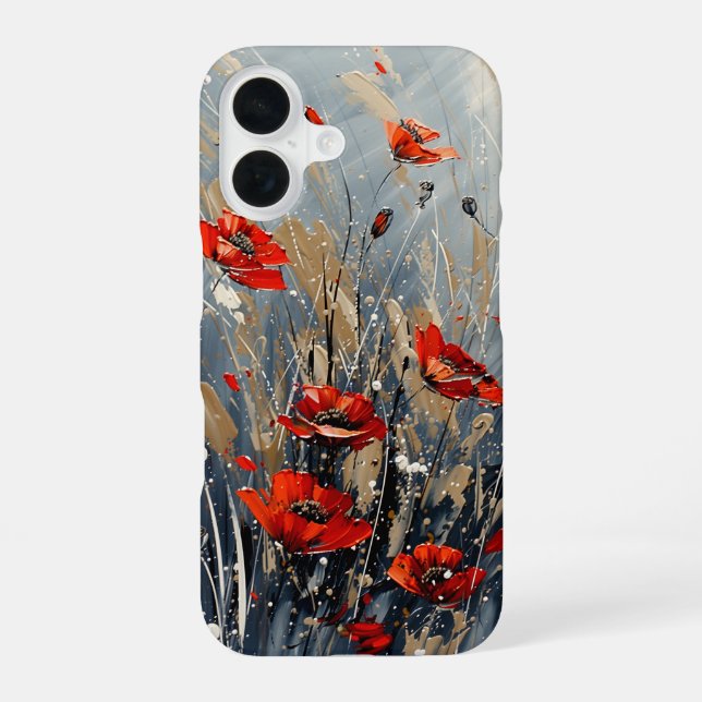 Funda Para iPhone 16 Fiery Poppies (Reverso )
