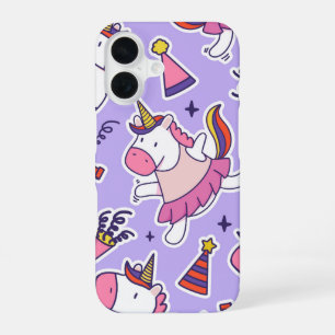 Funda Para iPhone 16 Fiesta unicornio Cute Kawaii Music