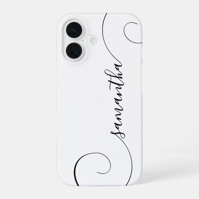 Funda Para iPhone 16 Firma Negra Rizada (Reverso )