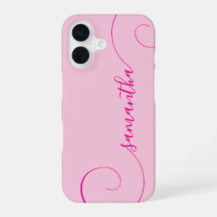 Funda Para iPhone 16 Firme Rizado Rosa Caliente
