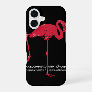 Funda Para iPhone 16 Flamenco rosa vintage en el zoológico de Múnich, A