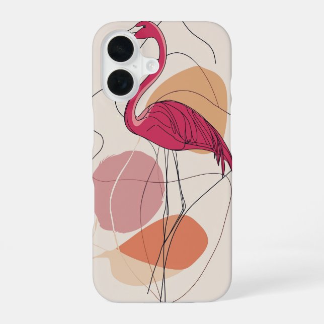 Funda Para iPhone 16 Flamingo en flor (Reverso )