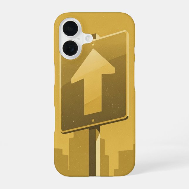 Funda Para iPhone 16 Flecha hacia arriba de calle retro (Reverso )