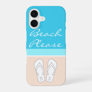 Funda Para iPhone 16 Flip Flops monogramado en una playa moderna de are