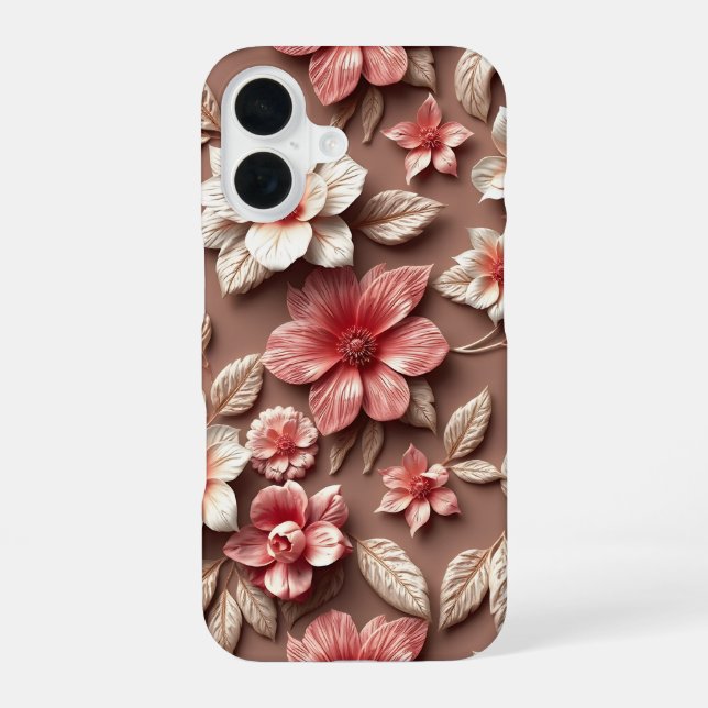 Funda Para iPhone 16 Flor 3D Colorida (Reverso )
