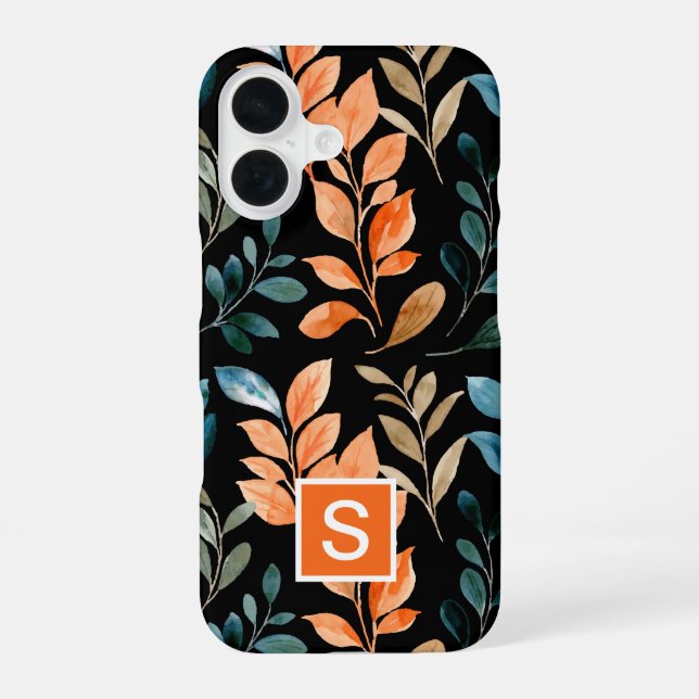 Funda Para iPhone 16 Flor Boho con monograma (Reverso )