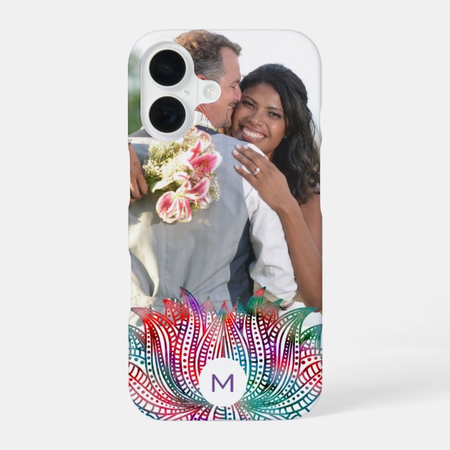 Funda Para iPhone 16 Flor de Loto Elegante Foto Personalizada (Reverso )