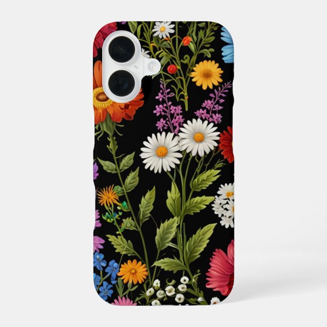 FUNDA PARA iPhone 16 FLOR SILVESTRE (Reverso )