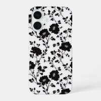 Flor Toile Vintage en monocromo negro de la natura