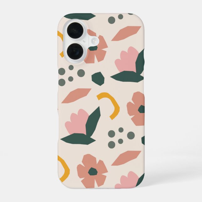 Funda Para iPhone 16 Flora abstracta retro (Reverso )