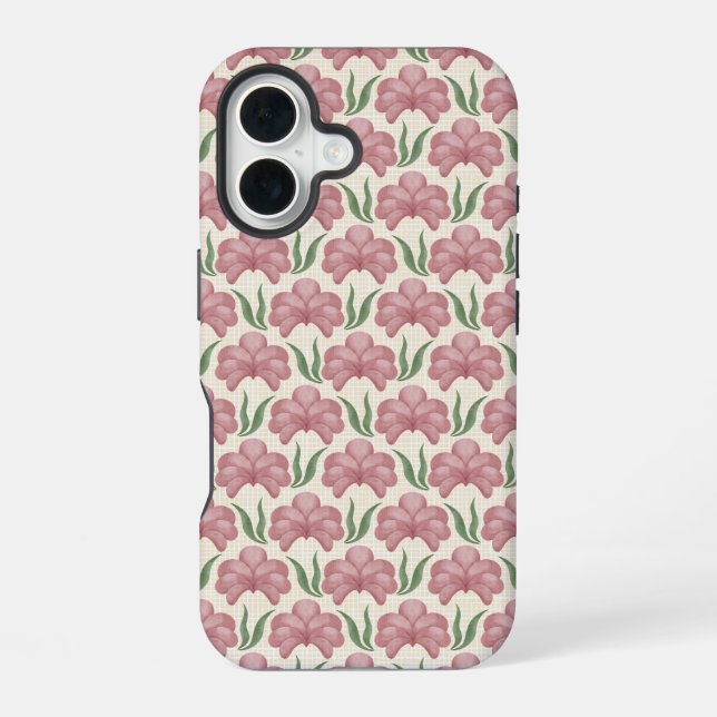 Funda Para iPhone 16 Flora Rosa Polvorienta (Reverso )