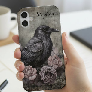 Funda Para iPhone 16 Floral Cuervo Gótico