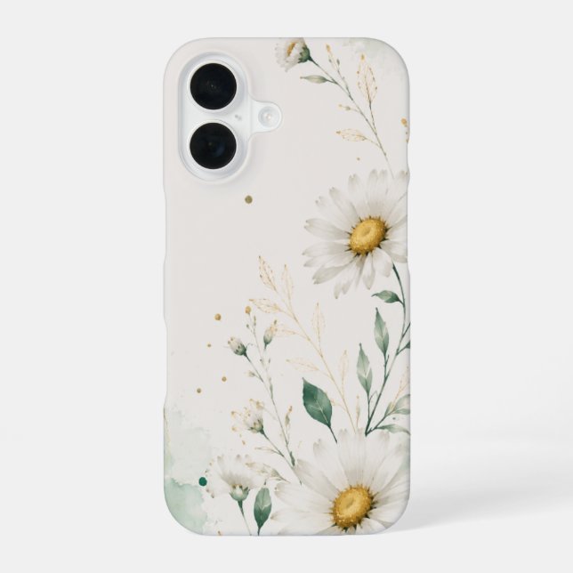 Funda Para iPhone 16 Floral de margarita (Reverso )