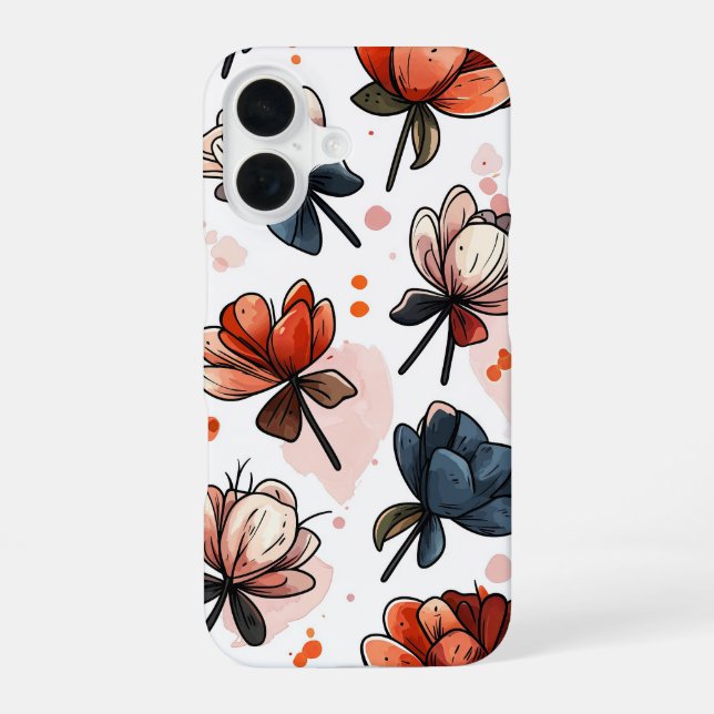 Funda Para iPhone 16 Flores a la luz de la luna (Reverso )