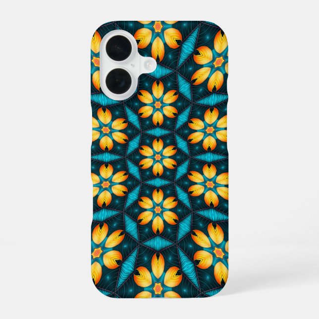 Funda Para iPhone 16 Flores abstractas amarillas (Reverso )