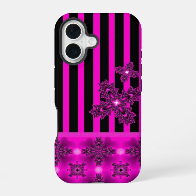 Funda Para iPhone 16 Flores Artdeco en estilo retro (Reverso )