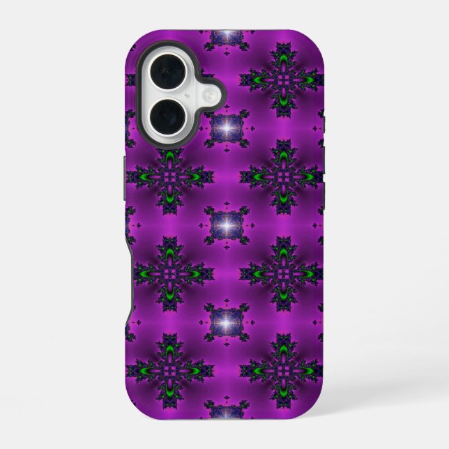 Funda Para iPhone 16 Flores artdeco en estilo retro (Reverso )