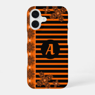 Funda Para iPhone 16 Flores Artdeco en estilo retro con monograma
