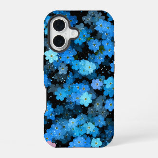 Funda Para iPhone 16 Flores Azules Abstractas