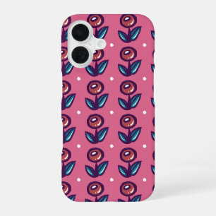 Funda Para iPhone 16 Flores Burbuja en Rosa - Lindo Floral Bonito de la