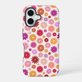 Funda Para iPhone 16 Flores Coloridas Patrón de Repetición