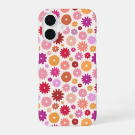 Funda Para iPhone 16 Flores Coloridas Patrón de Repetición