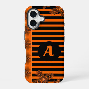 Funda Para iPhone 16 Flores de Artdeco en estilo retro con el monograma