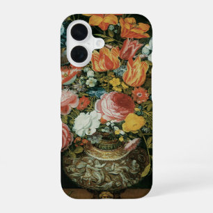 Funda Para iPhone 16 Flores de Bodegón Barroco Antiguo en un Jarrón